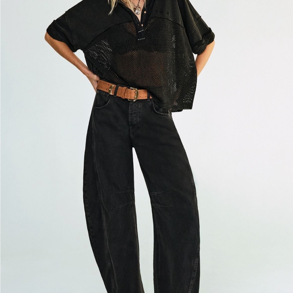 Free People We The Free Good Luck Mid-rise Barrel Jeans size 29
